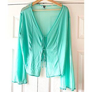Princess Polly Sheer Tie Up Cardigan Size US 16 Boho